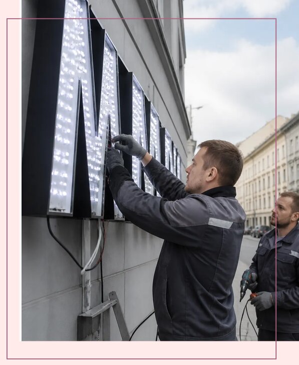 Изготовление и монтаж светодиодных LED вывесок в Истре