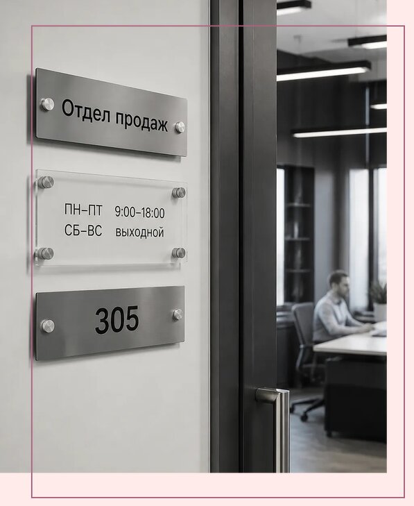 Офисные таблички на дверь в Истре по цене от 4978 р. | Аванза-Ста
